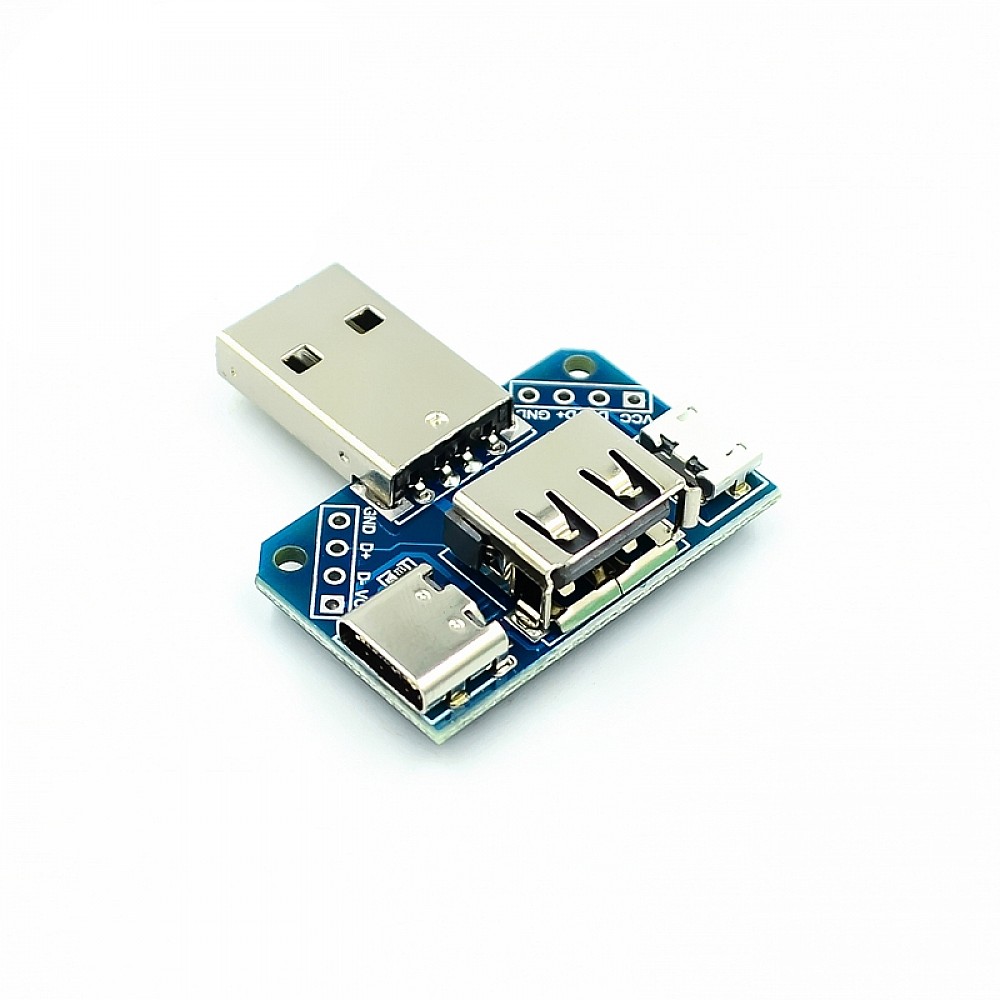 4 in 1 USB Adapter Board Male to Female Micro Type-C 4P 2.54mm USB4 ...